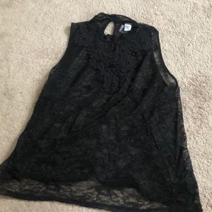Lacy black tank top